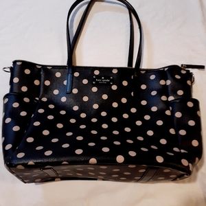 Kate spade black and tan polka dot large tote